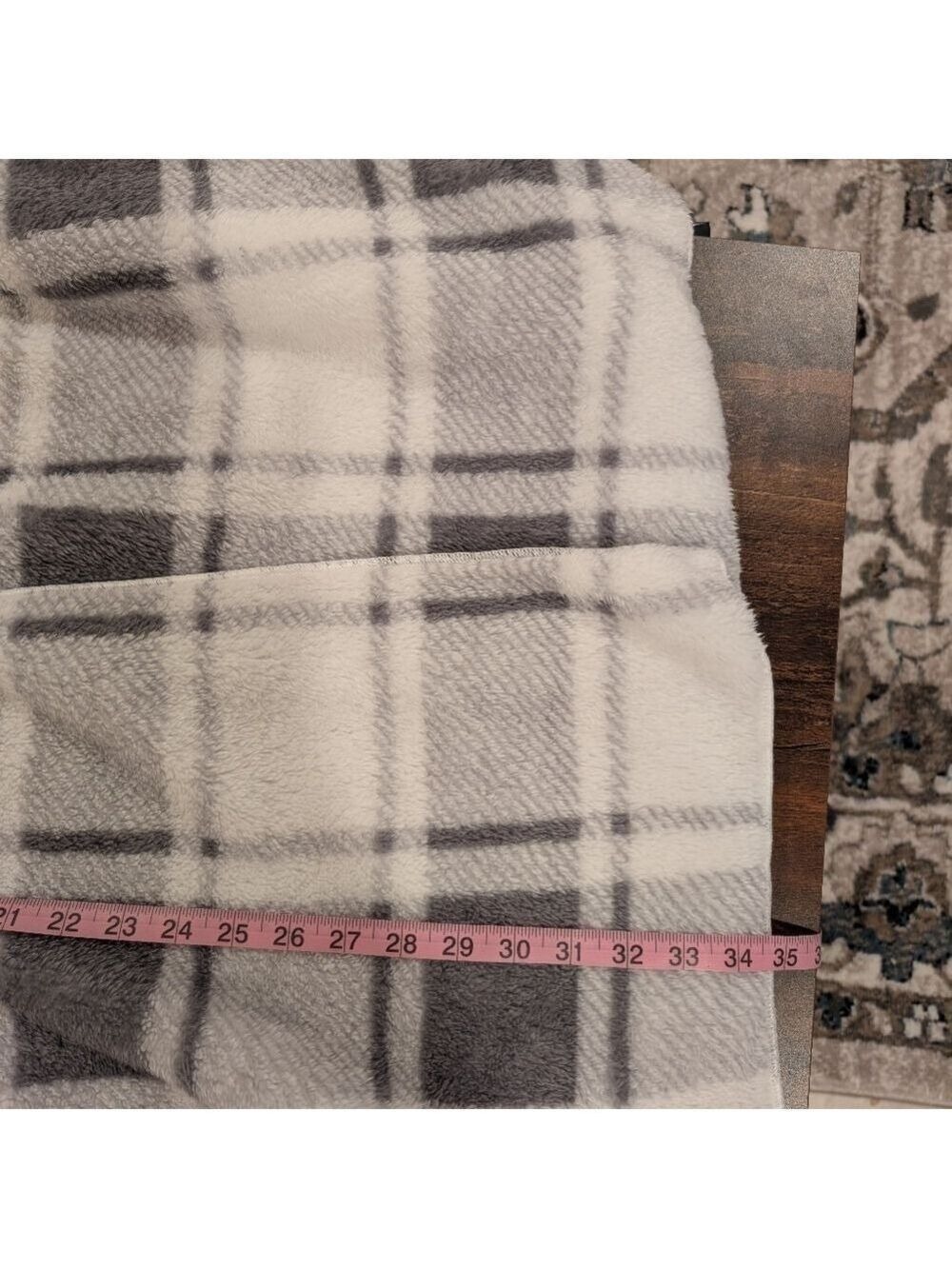 Plaid Open Front Long Cardigan Coat with Hoodie Large NWOT - Picture 5 of 5